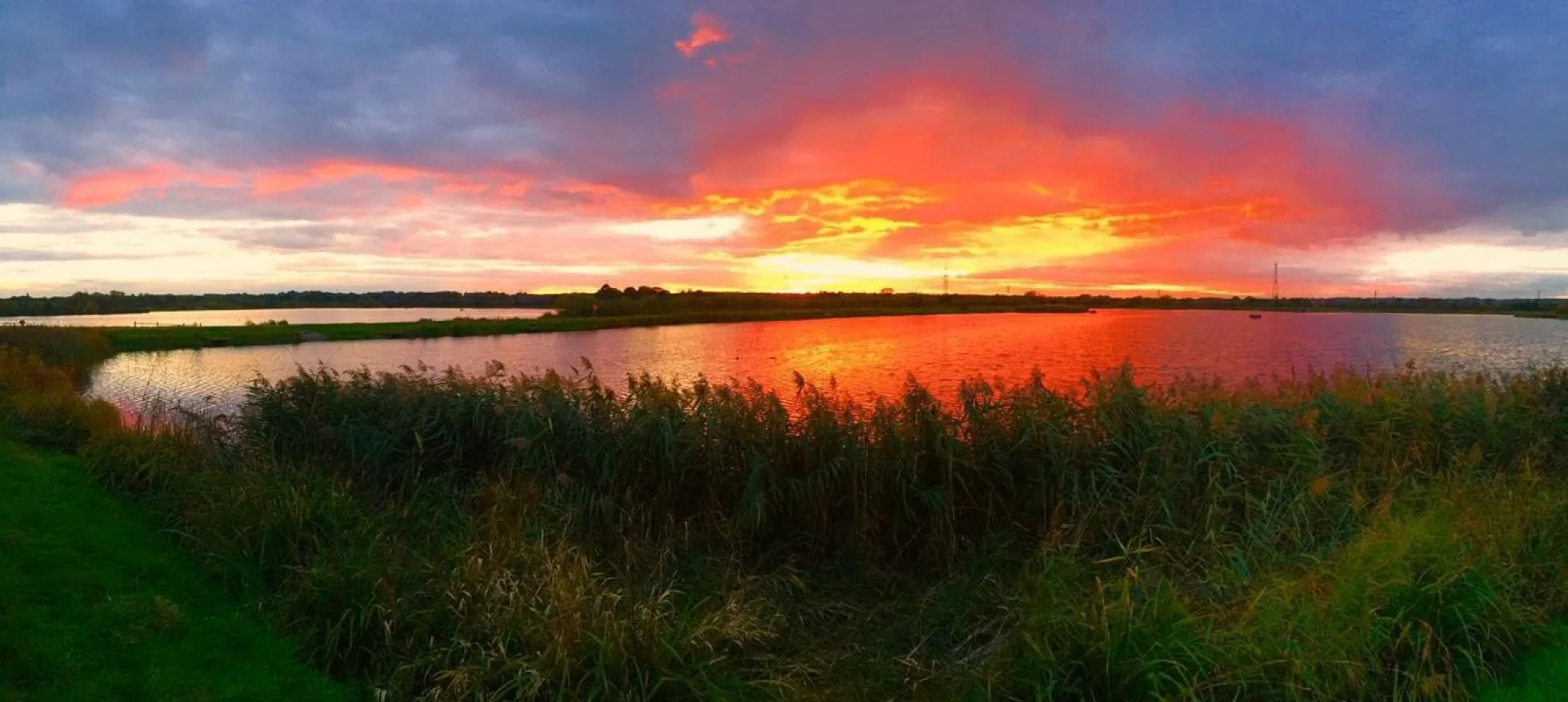 Dramatic sunset over Hampshire waters